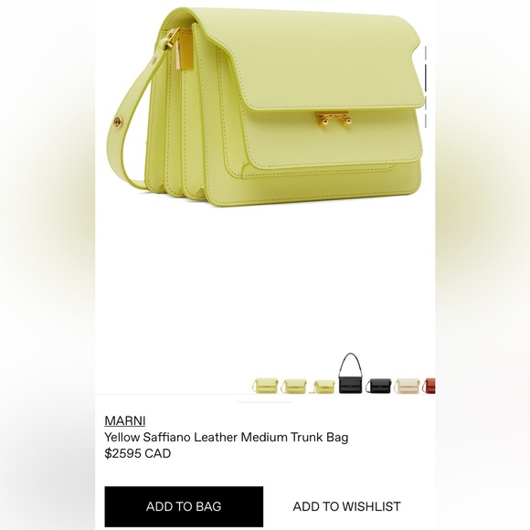 Marni yellow saffiano medium trunk bag - Picture 8 of 8